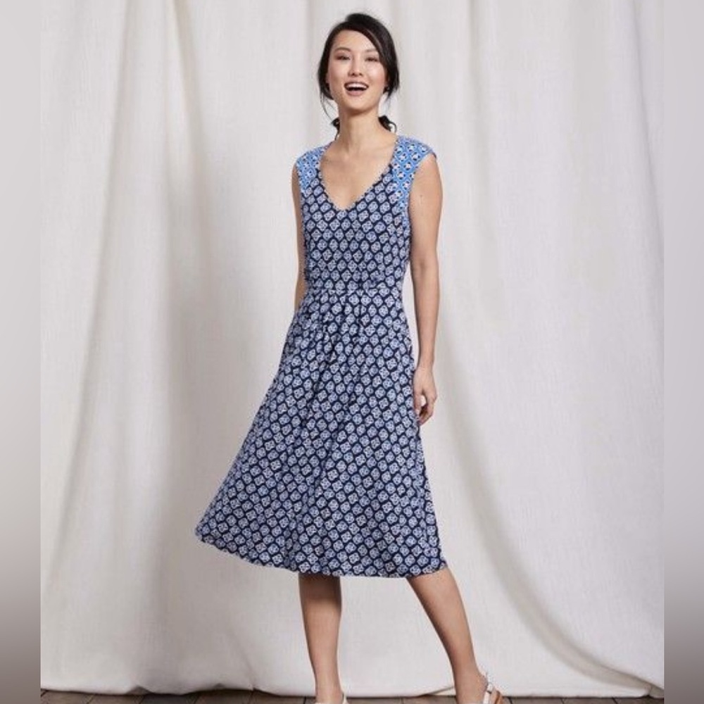 BODEN Gwendolyn Floral Purple Jersey Dress